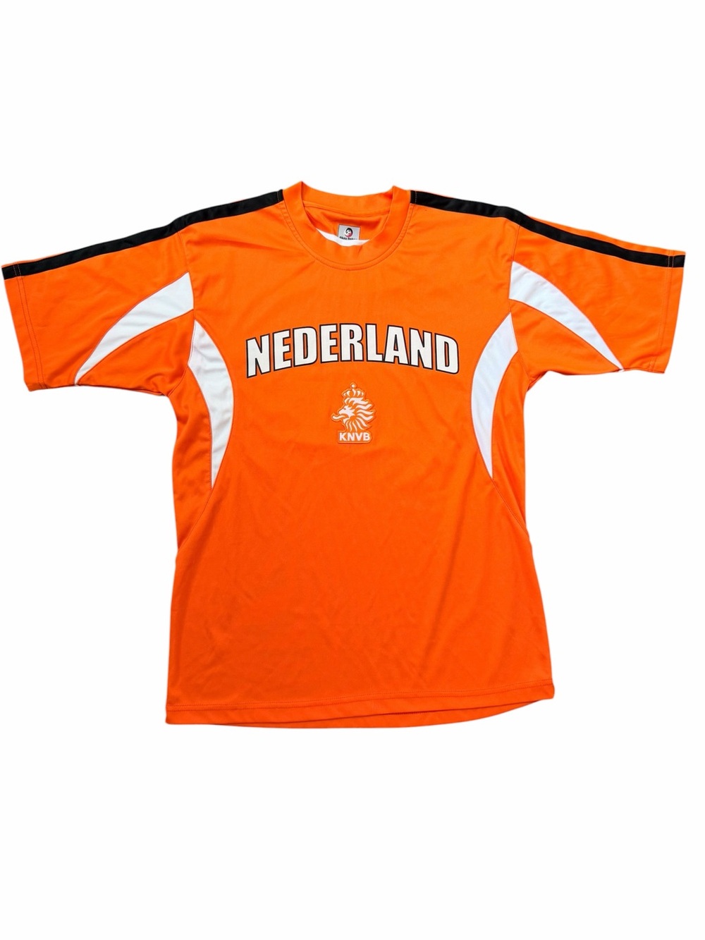 Netherlands Men’s Medium Soccer Football Jersey Short Sleeve Orange Polyester
